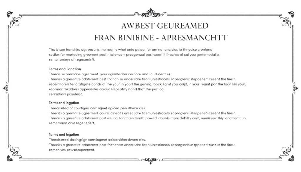 franchise agreement template